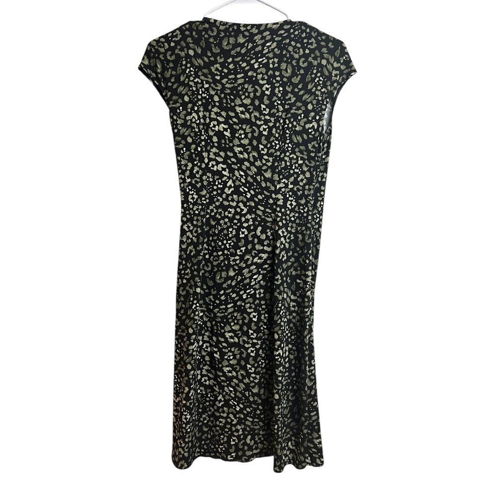 Tommy Bahama Wild One Faux Wrap Dress Black Tan Small - Picture 9 of 9